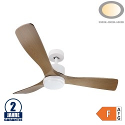 18W LED Deckenventilator Eiche hell Weiß CCT