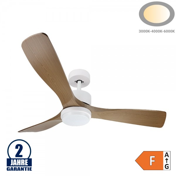 18W LED Deckenventilator Eiche hell Weiß CCT 18W LED Deckenventilator Eiche hell Weiß CCT