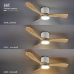 18W LED Deckenventilator Roteiche Weiß CCT 18W LED Deckenventilator Roteiche Weiß CCT