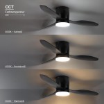 18W LED Deckenventilator Schwarz CCT 18W LED Deckenventilator Schwarz CCT