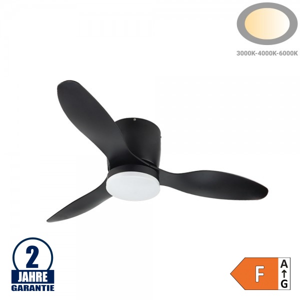 18W LED Deckenventilator Schwarz CCT 18W LED Deckenventilator Schwarz CCT