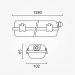 T8 Wannenleuchte IP65 für LED Röhren 120cm 2-flammig T8 Wannenleuchte IP65 für LED Röhren 120cm 2-flammig