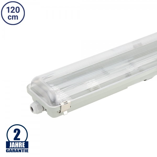 T8 Wannenleuchte IP65 für LED Röhren 120cm 2-flammig T8 Wannenleuchte IP65 für LED Röhren 120cm 2-flammig