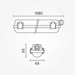 T8 Wannenleuchte IP65  für LED Röhren 150cm 1-flammig