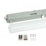 T8 Wannenleuchte IP65  für LED Röhren 150cm 2-flammig