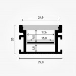 LED Profil Boden Einbau eloxiert 2m SET OP
