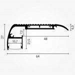 LED Treppenabschlussprofil Schwarz 2m SET