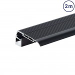 LED Treppenabschlussprofil Schwarz 2m SET