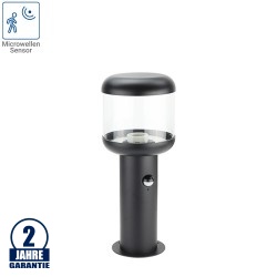 Pollerleuchte 35cm mit E27 Fassung und Bewegungsmelder