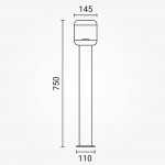 Pollerleuchte 75cm mit E27 Fassung Pollerleuchte 75cm mit E27 Fassung