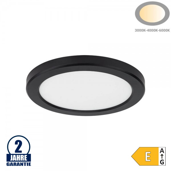 10/15/18W LED Ein- u. Aufbauleuchte Schwarz CCT
