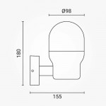 Wandleuchte Bulb Up mit E27 Fassung Schwarz IP44 Wandleuchte Bulb Up mit E27 Fassung Schwarz IP44
