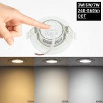 3/5/7W LED SMD Einbauspot Rund CCT