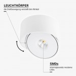 30W LED Deckenstrahler schwenkbar Weiß CRI90+ CCT 30W LED Deckenstrahler schwenkbar Weiß CRI90+ CCT