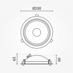 30W LED Einbaustrahler schwenkbar Schwarz CRI90+ CCT