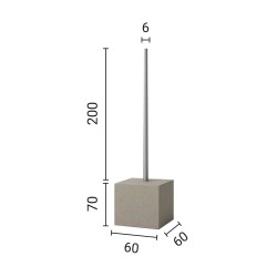 Lichtmast rund Ø60mm Lichtpunkthöhe 2m
