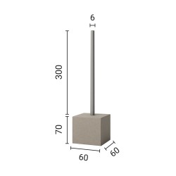 Lichtmast achteckig Ø60mm Lichtpunkthöhe 3m