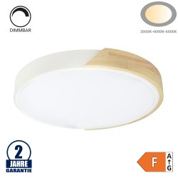 48W LED Deckenleuchte Weiß Holzoptik CCT