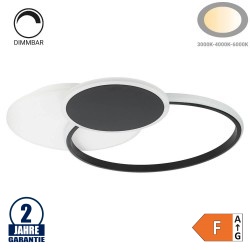78W LED Deckenleuchte Schwarz Weiß Rund 3-teilig CCT
