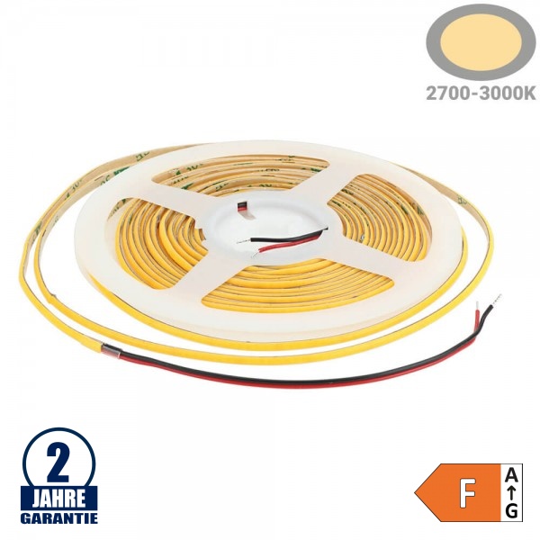 384LED/m 7W/m 24V Slim COB LED Streifen Warmweiß 1m