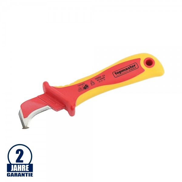 Kabelmesser mit Hakenklinge und Gleitschuh VDE isoliert Kabelmesser mit Hakenklinge und Gleitschuh VDE isoliert