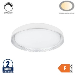 36W LED Deckenleuchte fernsteuerbar Silber CCT
