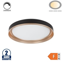 36W LED Deckenleuchte fernsteuerbar Schwarz Rosegold CCT