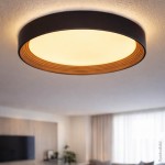 54W LED Deckenleuchte fernsteuerbar Schwarz Walnuss CCT 54W LED Deckenleuchte fernsteuerbar Schwarz Walnuss CCT