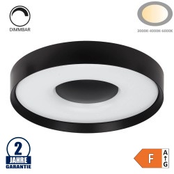 54W LED Deckenleuchte fernsteuerbar Schwarz CCT
