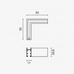 Eckstück horizontal Magnetic Line M05