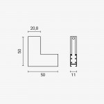 Eckstück Innenseite vertikal Magnetic Line M05
