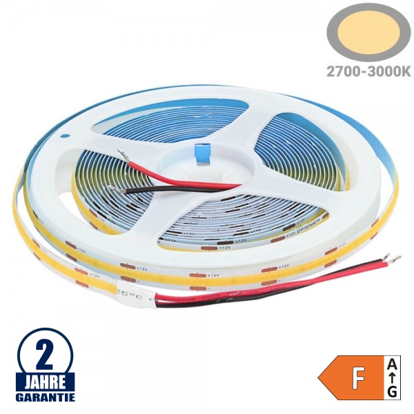 480 LED/m 12W/m 12V/DC LED COB Streifen Warmweiß 1m 480 LED/m 12W/m 12V/DC LED COB Streifen Warmweiß 1m