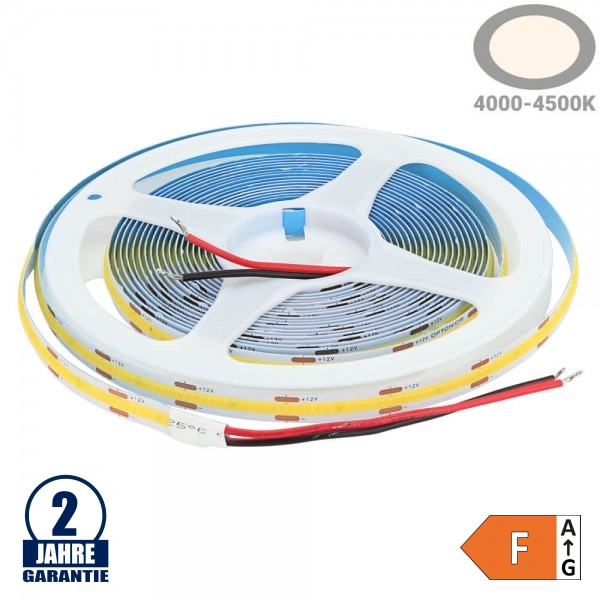 480 LED/m 12W/m 12V/DC LED COB Streifen Neutralweiß 1m