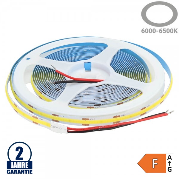 480 LED/m 12W/m 12V/DC LED COB Streifen Kaltweiß 1m 480 LED/m 12W/m 12V/DC LED COB Streifen Kaltweiß 1m
