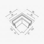 Einbau-Eckstück horizontal Magnetic Line M05