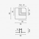 Einbau-Eckstück horizontal Magnetic Line M05