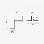 Einbau-Eckstück Innenseite vertikal Magnetic Line M05 Einbau-Eckstück Innenseite vertikal Magnetic Line M05
