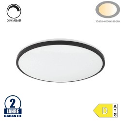24W LED Deckenleuchte fernsteuerbar Schwarz CCT Kristall-Effekt