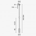 Abhängung verkabelt 25-50cm für Aufbauschiene Magnetic Line M05 2-fache Aufnahme