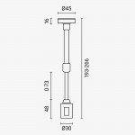 Abhängung 10-20cm für Aufbauschiene Magnetic Line M05 1-fache Aufnahme