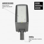 200W Straßenleuchte Kaltweiß mit Vorrichtung für NEMA-Sensor 200W Straßenleuchte Kaltweiß mit Vorrichtung für NEMA-Sensor