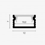LED Profil 12x7mm Schwarz 2m LED Profil 12x7mm Schwarz 2m