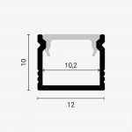 LED Profil 12x10mm Alu Schwarz 2m LED Profil 12x10mm Alu Schwarz 2m